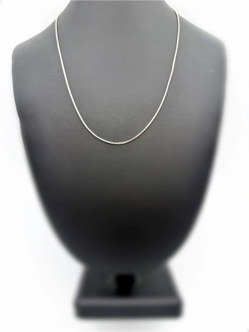 Italy 925 Sterling Silver Solid Box Link Chain Necklace 20” 1mm